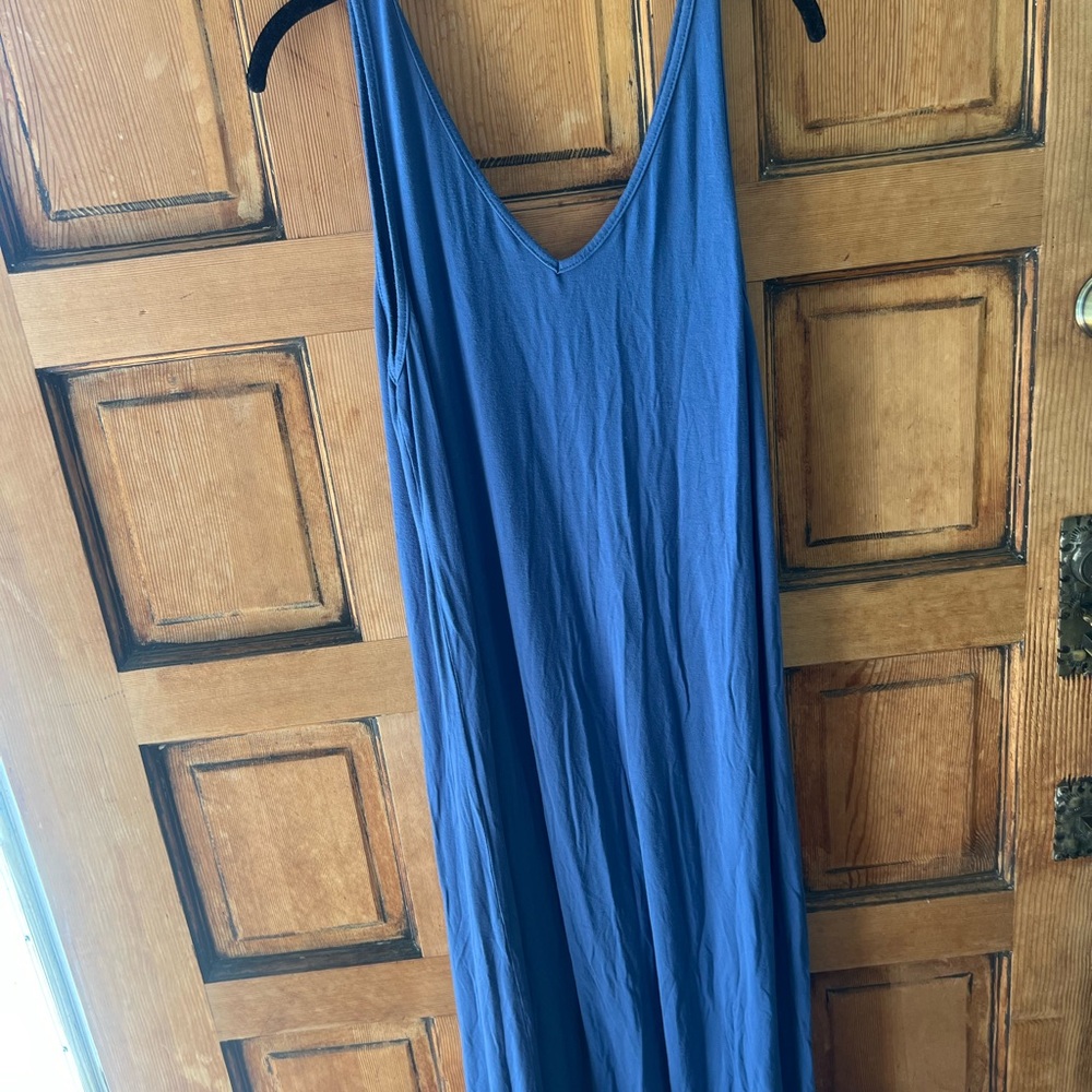 Blue Sleeveless Maxi Dress